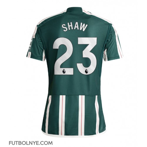 Camiseta Manchester United Luke Shaw #23 Visitante Equipación 2023-24 manga corta